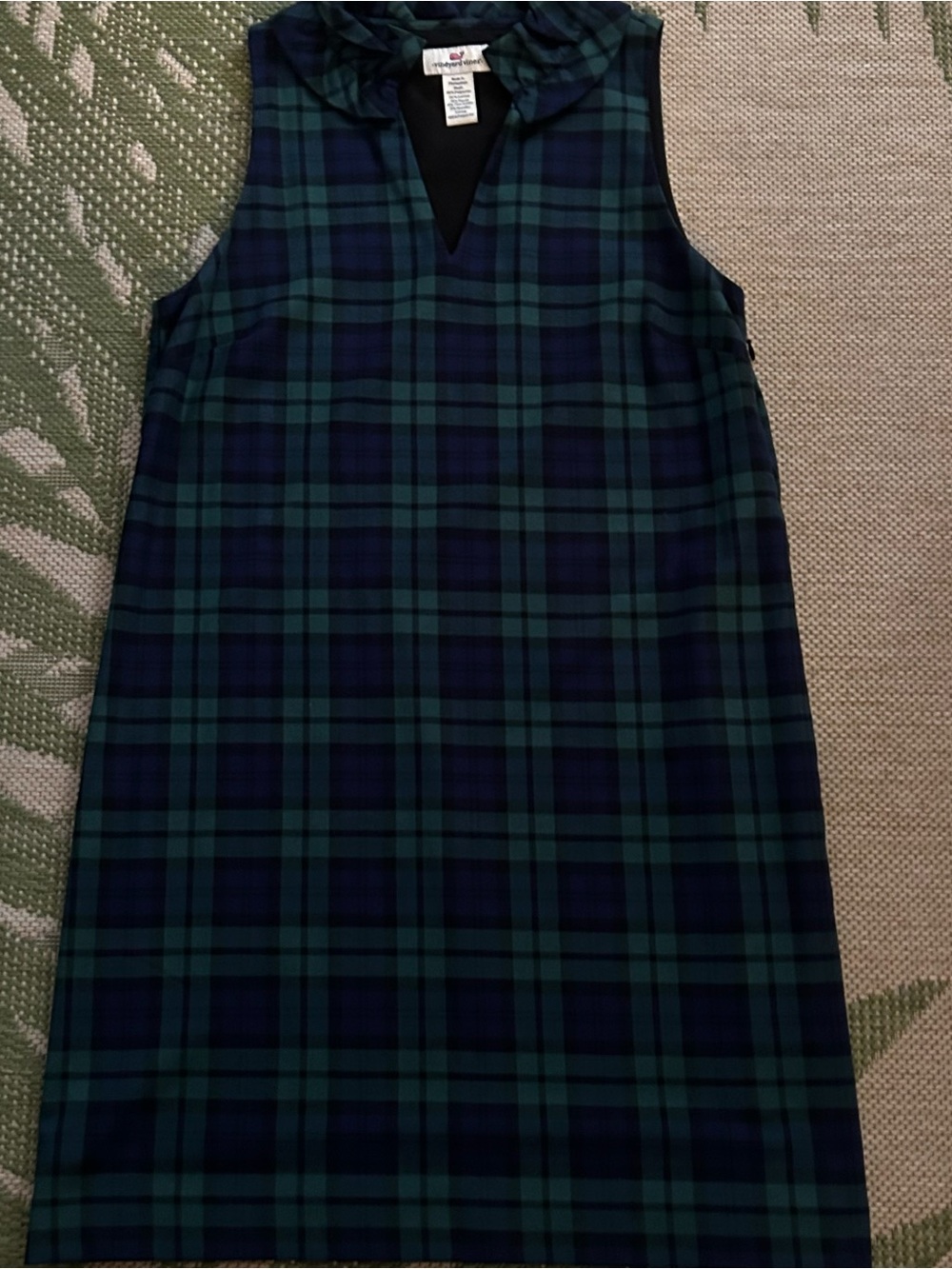 Vineyard Vines Navy and Green Plaid Sheath Dress size 8